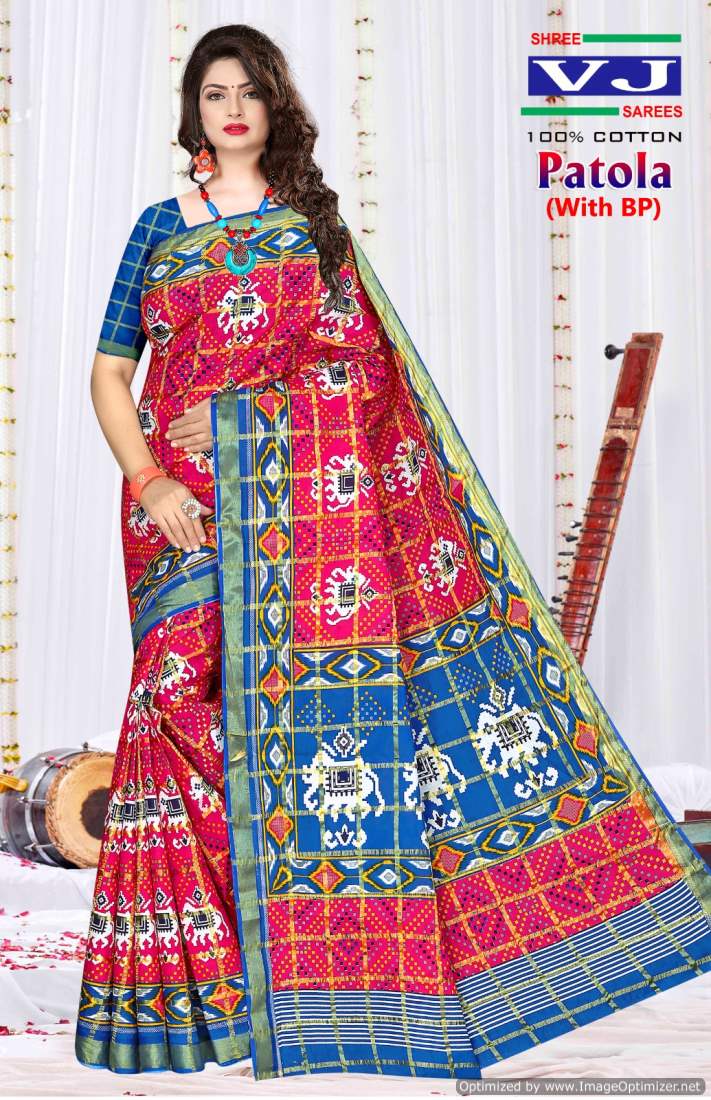 Shree Vj Patola Printed Cotton Daily Wear Sarees Wholesale Suppliers In Mumbai
